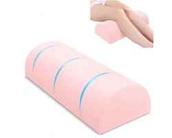 S&E Ergonomisch Halve Maan Kussen – Ondersteuning voor Benen, Knieën en Onderrug - Roze