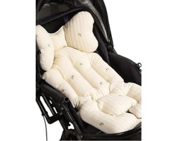 S&E Extra Dikke Baby Wandelwagen Zitkussen – Met Schattig Borduurpatroon & Zachte Vulling – Comfortabel & Universeel – Voor Buggy, Maxi-Cosi & Kinderwagen - Citroen