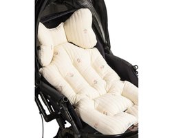 S&E Extra Dikke Baby Wandelwagen Zitkussen – Met Schattig Borduurpatroon & Zachte Vulling – Comfortabel & Universeel – Voor Buggy, Maxi-Cosi & Kinderwagen - Tulpen