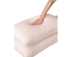 S&E Rechthoekig Zacht Zorgkussen voor Nekondersteuning - Ideaal voor Kantoor, Thuis of Onderweg - Moderne Stijl voor Zijslapers en Comfortabele Rust - 50 x 75 cm - Roze