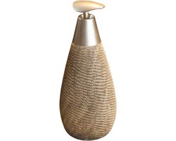 S&E Retro-stijl keramische zeepdispenser (400 ml) - Geschikt voor badkamer, keuken en meer - Hoge stijl - Zwart