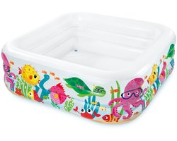 sea aquarium pool, ages 3+, shelf box - Afmetingen: L159 x B159 x H50 cm - Vorm: vierkant - Inhoud: 340 L
