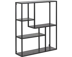 Sea wandkast 3 planken wandbevestiging zwart.