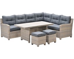 Seagull lounge-diningset - 5-delig - rechts - vintage willow - zwart