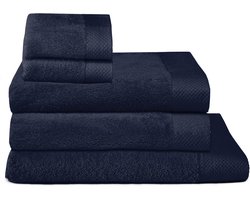 Seahorse combiset Pure 5 delige badtextielset indigo (2xGD+2BD+1xDL)