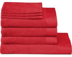 Seahorse - Combiset - Pure 7-delige badtextielset - Rood - (3xWH+3xBD+ 1xDL)