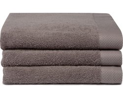 Seahorse Pure Badhanddoek - Set van 3 - Katoen - Superzacht - Badstof - 60x110 cm - Cement Grijs