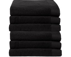 Seahorse Pure - Badhanddoek - Zwart - 60x110 cm - Set van 6