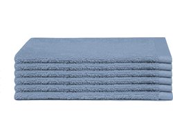 Seahorse Pure - Washandjes - 16x21 cm - Denim - Set van 6