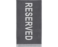 Seahorse Reserved Strandlaken - Katoen - Tekstprint - 100x180 cm - Antraciet