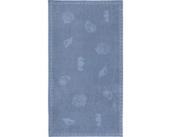 Seahorse Shells - Strandlaken XL - 100 x 200 cm - Jeans