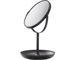 Sealskin Brix Dubbelzijdige Make-up spiegel ⌀ 18,5 cm - 5x vergrotend - Badkamerspiegel - Zwart