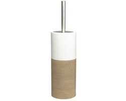 Sealskin Doppio - WC borstel met houder - Toiletborstel vrijstaand - Beige / Wit