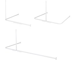 Sealskin - Easy Roll Douchegordijnstangset - Universeel - L en U vorm montage - 90x90x90 cm - Wit