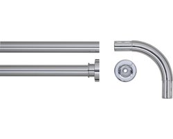 Sealskin Seallux Douchegordijnstang - hoek - 90 x 90 cm - Chroom