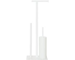 Sealskin Square Toiletbutler vrijstaand - Toiletborstel met houder - wc rolhouder zonder klep - Reserverolhouder - Wit