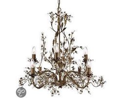 Searchlight Almandite - Kroonluchter - 8 lichts - Bruin / Goud