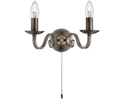 Searchlight Klassieke wandlamp Richmond 2-lichts bronsbruin - 1502-2AB