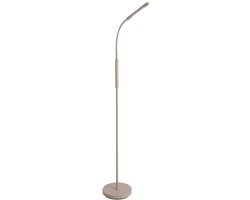 Searchlight Moderne LED Vloerlamp Erasmus 1 Lichtpunt Rond Beige/Zand Metaal Woonkamer Dimbaar