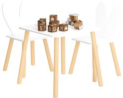 Seastone - Kindertafel Met 2 Stoelen - Kinderen Activiteit - Tafel Voor Eten - Schilderen - Leren Lezen - Kleuterschool