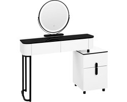 Seastone - Moderne Kaptafel Met Led Verlichting - 3 Kleuren instelbaar - Beweegbare en 360 ° draaibare spiegel voor flexibel gebruik - 100x40x125cm - Meisjes Vrouwen - Make-Up tafel