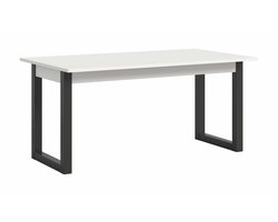 Seattle uitschuifbare eettafel wit NB grijs NB - 90x160x76cm