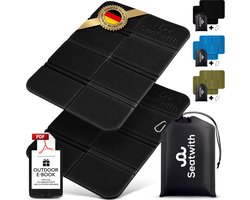 Seatwith® 2 Set van Buiten Zitkussens - Opvouwbaar Foam Zitkussen met Draagtas en Karabijnhaken voor Ideale Bevestiging aan de Rugzak, Maximale Bescherming Tegen Kou, Vocht en Vuil + Outdoor E-book