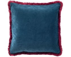 SEBASTIAAN | sierkussen 45x45 cm | Ink Blue | blauw en roze | Hoii
