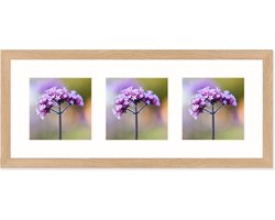 SecaDesign Anima Drieluik Fotolijst - Fotomaat 13x13 cm - Essenhout kleur