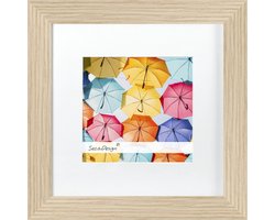 SecaDesign Fika Hout - Fotolijst 20x20 / 13x13 cm fotomaat met passe-partout - Naturel
