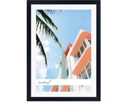 SecaDesign Fika Hout - Fotolijst 40x60 / 30x45 cm fotomaat met passe-partout - Zwart