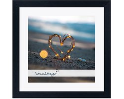 SecaDesign Fika Hout - Fotolijst 50x50 / 40x40 cm fotomaat met passe-partout - Zwart