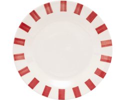 Secret de Gourmet Chéri Plat bord Ø19cm - Set van 6 stuks - Wit/Rood