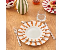 Secret de Gourmet Chéri Plat bord Ø27cm - Set van 6 stuks - Wit/Rood