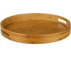 Secret de Gourmet Dienblad - serveerblad - bamboe bruin - met handvaten - D40 cm