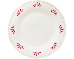 Secret de Gourmet Fleur de Rose Plat bord Ø27cm - Set van 6 stuks - Wit/Rood