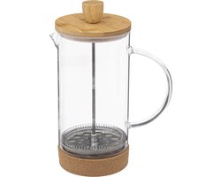 Secret de Gourmet French press cafetiere - glas/bamboe - 1 liter