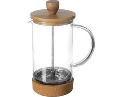Secret de Gourmet French press cafetiere - glas/bamboe - 600 ml