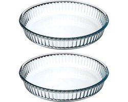 Secret de Gourmet Ovenschaal - 2x - rond - Transparant - Glas - D26xH4.5 cm
