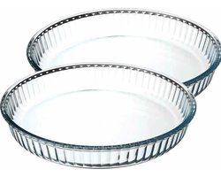 Secret de Gourmet Ovenschaal rond - Transparant Glas - D32/H5 cm - 2x