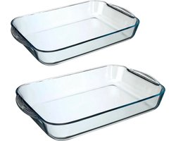 Secret de Gourmet ovenschalen - Rechthoek - Glas - 40 x 25 cm en 34 x 19 cm