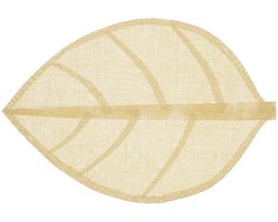 Secret de Gourmet Placemat Leaf - beige - ovaal - 50 x 33 cm - Decoratief - BBQ - Tropical