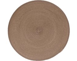 Secret de Gourmet ronde placemat - taupe - gevlochten kunststof - Dia 38 cm - Onderleggers