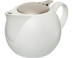 Secret de Gourmet ronde theepot wit met filter 750ml
