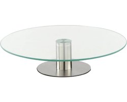 Secret de Gourmet Serveerschaal - Taartplateau - met roterend glas plateau - D30 x 7 cm