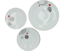 Secret de Gourmet Serviesset Cirkels - 6 persoons Servies Porselein 18-delig