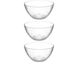 Secret de Gourmet Slakom/serveer schaal - 3x - kunststof - transparant - 25 cm