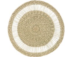 Secret de Gourmet Tafel Placemat - zeegras naturel - rond - 38 cm - Onderleggers - Ontbijt en Diner