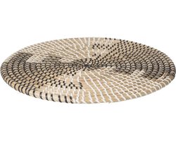 Secret de Gourmet Tafel Placemat - zeegras - zwart/wit - D35 cm - extra dik