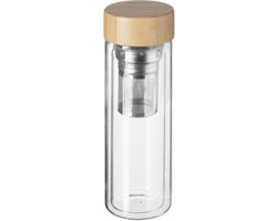 Secret de Gourmet Theefles - dubbelwandig - glas/bamboe - 40 cl - infusiefles/theepot